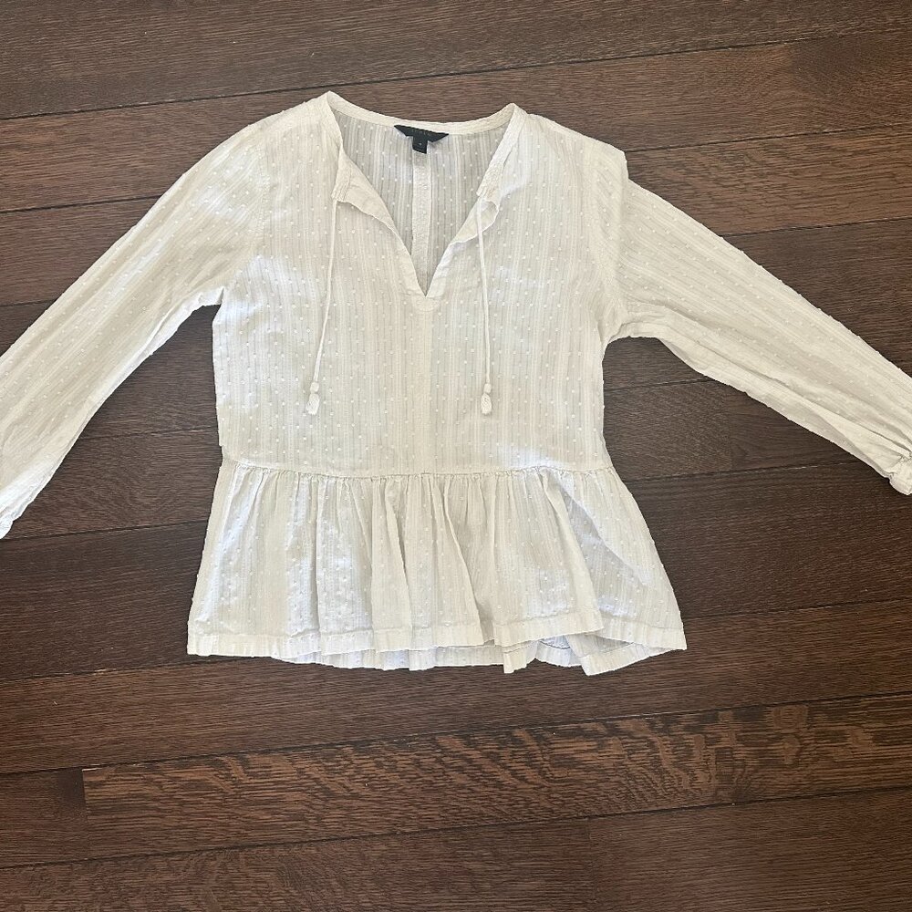 White Peplum cotton shirt from J Crew - Size 4
